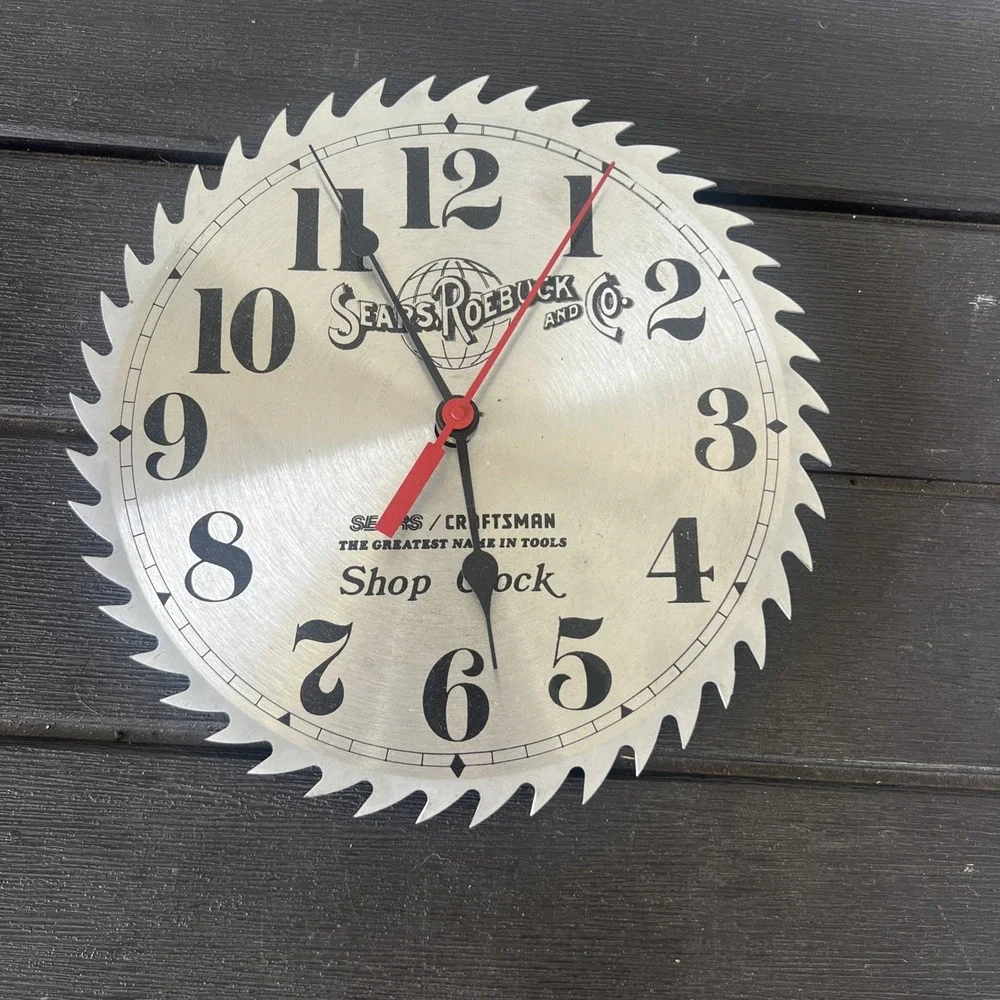 VINTAGE ADVERTISING SEARS CRAFTSMAN SHOP BATTERY OPPERATED WALL CLOCK